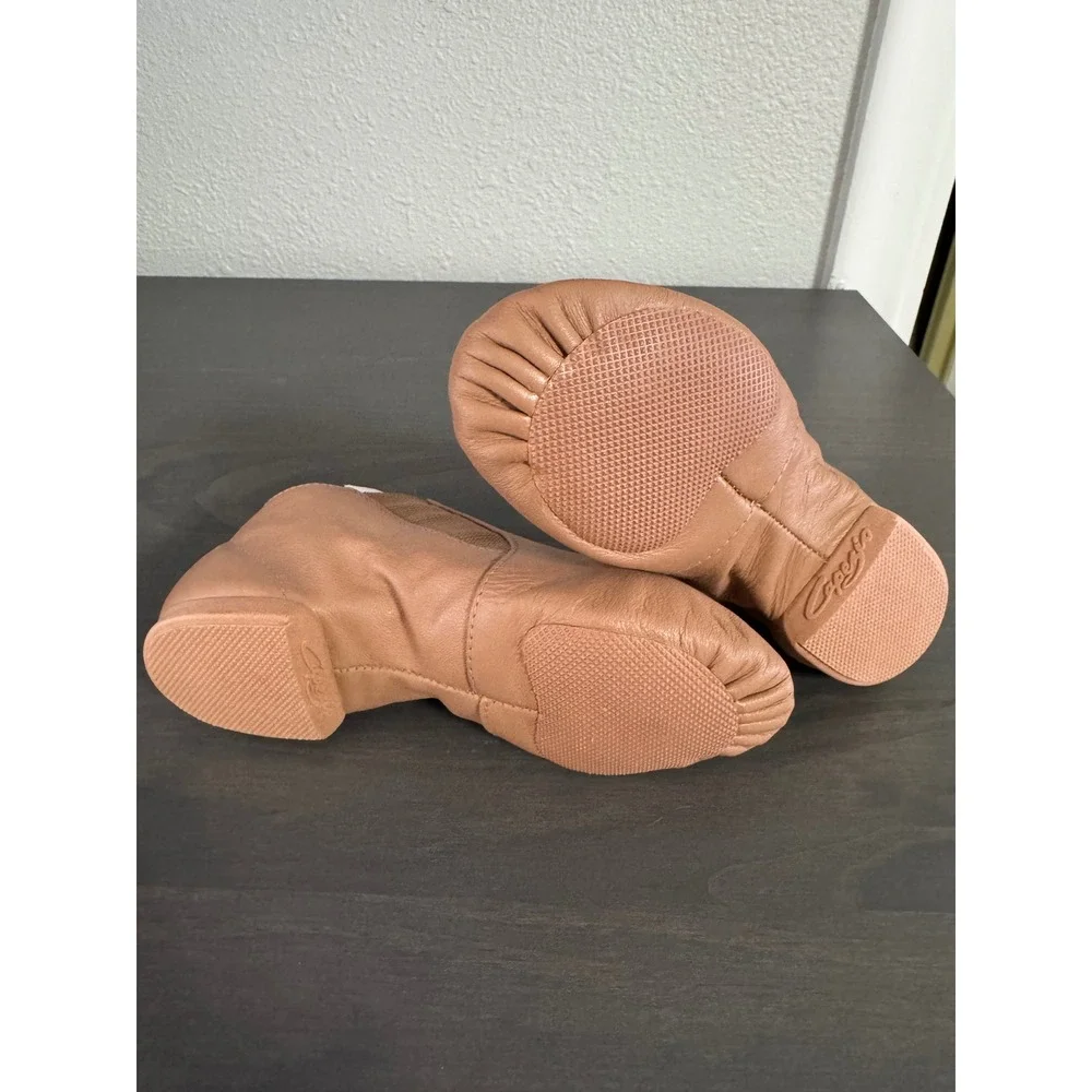 Capezio E-Series Jazz Shoes Tan Leather Slip On Dance Shoes‎ EJ2 Kids 12M